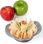 PrepWorks by Progressive Dishwasher Safe 16-Slice Thin Apple Slicer and Corer with Attached Safety Cover (Grey)