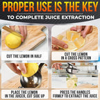 Stainless Steel Lemon Squeezer – 8.3"x2.6" Lime Squeezer | Heavy-Duty, Ergonomic Handheld, Juicer for Citrus Juice Extraction for Holiday & Festive Drinks, Great Kitchen Gifts for Chefs