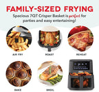 Dash Clear View Digital Air Fryer - Has AirCrisp® Technology - For Family-Sized Meals - Digital Touchscreen & Extra-Large Crisper Drawer - 7 Quarts - Forged Iron