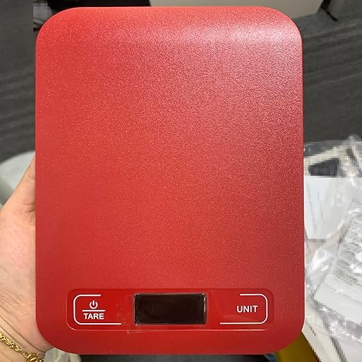Digital Shipping Scale,Stainless Steel Panel, Accurate Portable Postal Scale for Packages, Small Business,Kitchen, Food, Handmade, Liquids, and Boutique (Red Battery(5kg/1g))