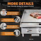 60" Commercial Countertop Griddle, 5 Burners Gas Griddle, 150000 BTU Output, Stainless Steel Flat Top Grill Hot Plate with Natural Gas and Propane Conversion Kit for Restaurant, Food Truck