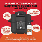 Instant Pot 6.5 Quart Duo Crisp Ultimate Lid with WIFI, 13-in-1 Air Fryer and Pressure Cooker Combo, Sauté, Slow Cook, Bake, Steam, Warm, Roast, Dehydrate, Sous Vide, & More, Includes App with Recipes