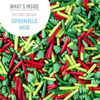 Sweets Indeed Dye-Free Holiday Frosting & Decorating Kit – 8.21 oz | Red & Green Frosting Tubes with 2 Piping Tips and 2 oz Dye-Free Sprinkle Mix | Christmas Cookie Decorating & Holiday Baking Set