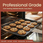 Gray 10-Piece Bakeware Sets, Nonstick Carbon Steel Baking Sheet & Pans, Stackable Space-Saving Bakeware, Dishwasher Safe, Stain-resistant, PFOAPFOSPTFE Free, Oven Safe Up To 450°F (230°C)