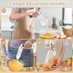 Toogel Cordless Immersion Blender, 3-in-1 Electric Hand Blender with 21-Speed & 3-Angle Adjust, USB Rechargeable, BPA-Free & Dishwasher Safe for Baby Food, Smoothies, Soup (White)