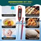 Copkim 12 Set Waterproof Food Thermometer for Water, Liquid, Candle and Cooking Digital Meat Thermometer with Long Probe Instant Read for Kitchen BBQ Grill Candy (Red)