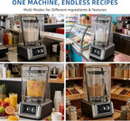 BLEOU Commercial Quiet Shield Blender, 2200W Professional Smoothie Blender with Timer & 15-Speed Control, 80oz/2.2L BPA-Free Pitcher for Cafes, Bars and Home Use