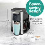 Hamilton Beach FlexBrew Advanced 5-in-1 Programmable 12 Cup Drip and Single Serve Hot & Iced Coffee Maker with Movable 60 oz. Water Reservoir, Fast Brewing, Black R49965 (Renewed)