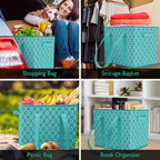 WISELIFE Reusable Grocery Bags 8 Pack,Large Grocery Tote Bag Water Resistant Shopping Bags Foldable Grocery Bag for Clothes,Shoes and Picnic,Green