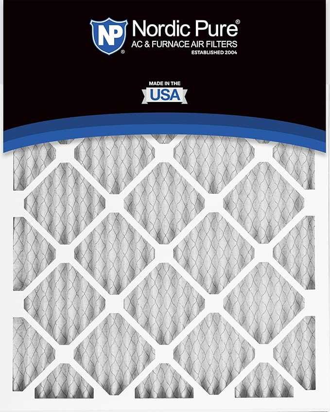Nordic Pure 20x20x1 (19 1/2 x 19 1/2 x 3/4) Pleated MERV 12 Air Filters 12 Pack