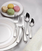 Gorham Silverware Set, Studio 45-Piece Flatware Set, Service For 8, Teardrop Handles, 18/10 Stainless Steel, Dishwasher Safe And Tarnish Resistant, Knives Spoons And Forks (Silver, 45 Piece)