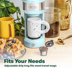 BELLA Dual Brew Single Serve Coffee Maker, Brews both Kcup and Ground Coffee, Large 14oz Capacity, Easy One Touch, Auto Shutoff, Aqua