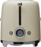 SMEG TSF02 4-Slice Toaster, 50s Retro Style, 2 Extra-Wide Long Slots, Bagel Defrost Reheat Functions, Stainless Steel - Cream