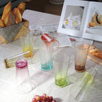8-Piece Ombre Tumbler Set, 20oz Plastic Drinking Glasses, Assorted Colors, Shatterproof BPA-Free Drinkware, Large Stackable Cups for Patio, Pool, Gift, Everyday Use, Top-Rack Dishwasher Safe