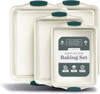 Country Kitchen Nonstick Stackable Bakeware Set - Heavy Duty, Durable, Easy Release Baking Set, Sage, 4 Pcs