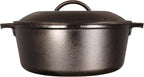 Lodge Cast Iron Dutch Oven - Loop Handle Cooking Vessel - Even Heat Retention - Oven-Safe, Versatile Pot - Handle Holders Included - 5 Quart