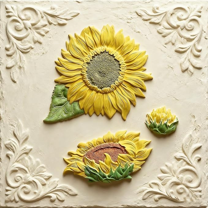 Sunflower Silicone Mold for Crafts, Oversized Sunflower Mold for Clay, 3D Flower Molds for Chocolate Fondant Cake Decoration Resin Polymer