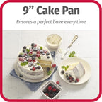 GoodCook 9-Inch Round Nonstick Cake Pan Set (2-Pack) – Heavy-Duty Carbon Steel Bakeware with Easy-Clean Non-Stick Coating – Oven & Dishwasher Safe Baking Pans for Layer Cakes, Cheesecakes, and More