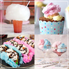 Nostalgia FSCC8 Cotton Candy Party Kit 3 Flavors, 4 Reusable Cones, 10 Floss Bags, 1, blue