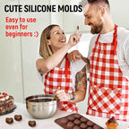 Chocolate Moulds Silicone - Set of 6 - Non-Stick & Food Grade Silicone Chocolate Mould for Jelly Candies, Truffles, Bath Melts & Candles - Free Recipes eBook - Gift-Ready for St.Valentine