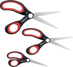 LIVINGO All Purpose Scissors Set - 4 Pack Sharp Multipurpose Heavy Duty Shears for Kitchen Cooking Sewing Fabric Cutting Poultry Food Paper Craft Office Household School Multi Pack Utility Shears