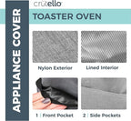 Crutello 6 Slice Toaster Oven Cover - Storage Pockets, Heavy-Duty Dust Covers