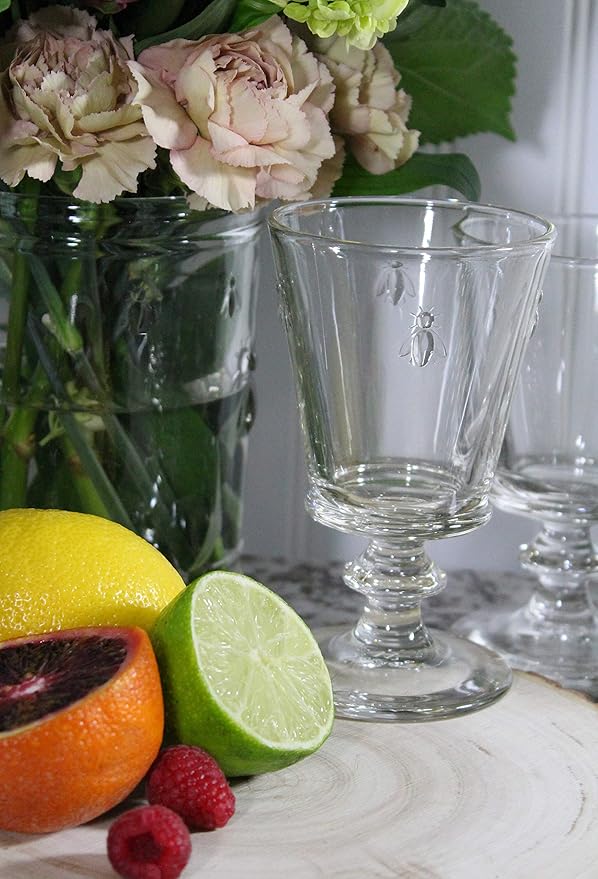 La Rochere Napoleon Bee Stemmed Wine Glass Set of 6 – Vintage Wine Glasses – La Rochere Bee Glassware Sets (9 oz)