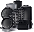 Country Kitchen Nonstick Stackable Bakeware Set - Heavy Duty, Durable, Easy Release Baking Set, Grey, 10 Pcs