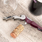 HYZ 2-Pack Wine Opener Waiter Corkscrew, Professional Wine Key for Servers, Bartender with Foil Cutter, Manual Wine Bottle Opener Double Hinged (Burgundy)