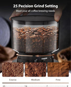 Conical Burr Coffee Grinder,3-Ear Portafilter Holder