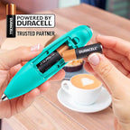 Zulay Kitchen Powerful Milk Frother Wand With 4 AA Duracell Batteries - Ultra Fast Handheld Drink Mixer - Electric Whisk Foam Maker for Coffee, Lattes, Cappuccino, Matcha & Creamer - Aqua