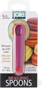 Joie Measuring Spoons, Assorted Colors, Imperial and Metric Measurements, 5-Piece Set