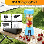 Cordless Portable Personal Size Blender - Mini Blender Make Smoothies and Shakes, 380Ml BPA Free Travel Cup, Powerful Blending Suit in Office/Home/Gym, Mother's Day