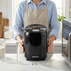 Elite Gourmet Programmable Bread Maker, 2 lb Loaf, 3 Sizes, 19 Presets incl. Gluten-Free, Dough & Jam, Delay Timer, Black