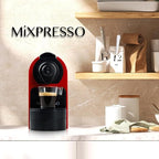 Mixpresso Red Espresso Coffee Machine – Compact 1400W Single Serve Coffee Maker Compatible with Nespresso OriginalLine Capsules, One-Touch Operation, 19-Bar Italian Pump, 27oz Water Tank