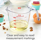 GoodCook Everyday 4-Cup Liquid Measuring Cup, Clear Plastic with Easy-to-Read Markings, Tapered Pour Spout, Comfortable Handle, Measures in Cups, Ounces, Pints, and Milliliters