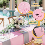 BRILLMAX 8 Pack Pink Tablecloths 70 x 120 Inch for 6ft or 8ft Rectangle Tables - Rectangular Bulk Linen Polyester Fabric Washable Cloth Cover for Wedding Reception Banquet Birthday Party