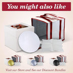 Cakebon Cake Boxes with Boards - 10 Inch Round Cake Drum White (3-pack) - Box With Window for Birthdays, Weddings and Parties