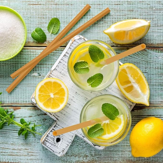 5 Inch Short Biodegradable Cocktail Straws 200 pcs Compostable Cocktail Stirrers Straws Made from 100% Sugarcane Fiber A Plasticless Sturdy Drinking Straws for Hot and Cold Drinks Not Foggy