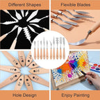 29 Pcs Palette Knife Set, Stainless Steel Palette Knife with Wooden Handle, Numbered Paint Spatula, Oil Painting Supplies for Acrylic Painting, Textured Art