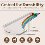 Country Kitchen Nonstick Stackable Bakeware Set - Heavy Duty, Durable, Easy Release Baking Set, Cream, 10 Pcs