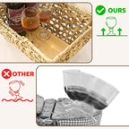 Wicker Picnic Basket with Handles, Wicker Baskets with Wooden Base for Picnic, Camping & Storage Basket