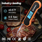 0.5 Sec Instant Read Meat Thermometer Digital with ±0.5℉ Precision, Food Thermometer for Cooking Kitchen Gadgets, Oven Grill Candy BBQ Essentials Accessories, Gifts for Him Dad Men Birthday, Orange