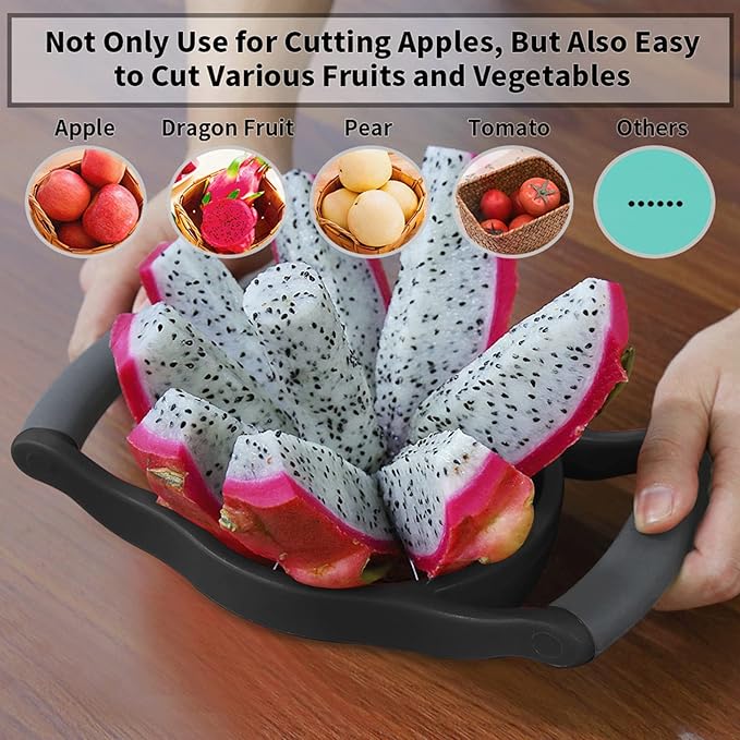 Newness 5.12 Inch Extra Large Apple Slicer, 8-Blade, Stainless Steel, Black