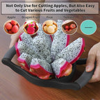 Newness 5.12 Inch Extra Large Apple Slicer, 8-Blade, Stainless Steel, Black