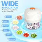 Electric Garlic Chopper, Mini Portable Veggie Chopper, 250ML Garlic Grinder Masher Onion Grinder, Blender to Vegetable, Wireless Food Processor for Ginger, Chili, Fruit, Meat, etc