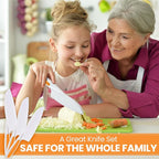 Zulay 3-Piece Kids Knife Set for Real Cooking & Baking - Toddler Knives for Cutting Fruits, Veggies, & Cake - Children’s Montessori Knife with Serrated Edges - Safe & Fun Lettuce Knife (Orange)