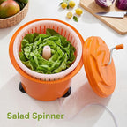 Commercial Salad Spinner, 6.6 Gal / 26.42 Qt Salad Spinner with 4.92 ft Drain Tube & Anti-Slip Feet, Large Manual Lettuce Spinner for Catering, Home, Farm