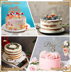 P&P CHEF 8 Inch Cake Pans Set, Round Baking Pan Stainless Steel Layer Birthday Wedding Cake Oven Pans, Non Toxic & Heavy Duty, Deep Side & Mirror Finish, Dishwasher Safe, (3Pcs)