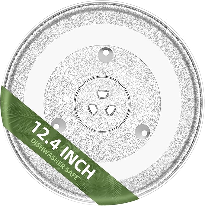 12.4 inch microwave glass turntable for 12570000008334 Toshiba microwave glass plate Compatible with FFMV1645 series Frigidaire Microwave and 12 3/8 JES1145 series GE microwave plate WB48X30612